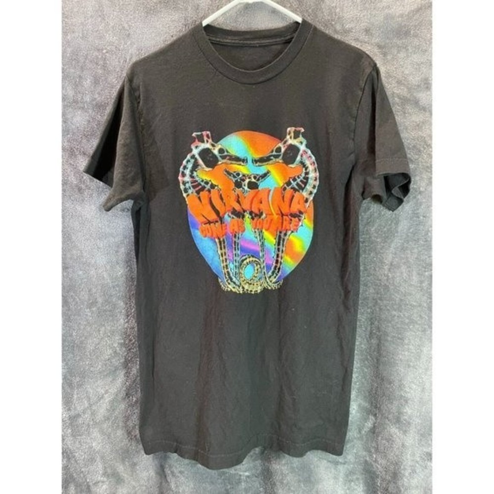 Nirvana Come As You Are Men's Rock Band T-Shirt Short Sleeve Tees Black Approx L